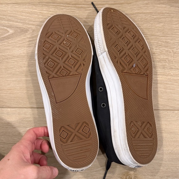 Converse Men's Black Sneakers with White Toe Cap - Picture 2 of 4